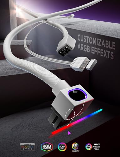 AsiaHorse Hydrus-8PIN GPU PSU Extension Cable ARGB Light, Copper Wire Power Extension Cable Integrated Minimalist Design, 2000W Power (Whole Set), PC Power Cord for GPU Cable Management & DIY - color: White, size: For GPU 8pin-TYPE A(11.8in/30cm)