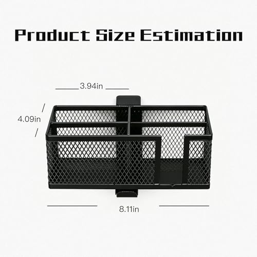 Multifunctional Clamp On Cup Holder & Desk Organizer, Space-Saving Desk Cup Holder with Headphone Hook for Office, Home - Holds Drinks, Phone, Stationery