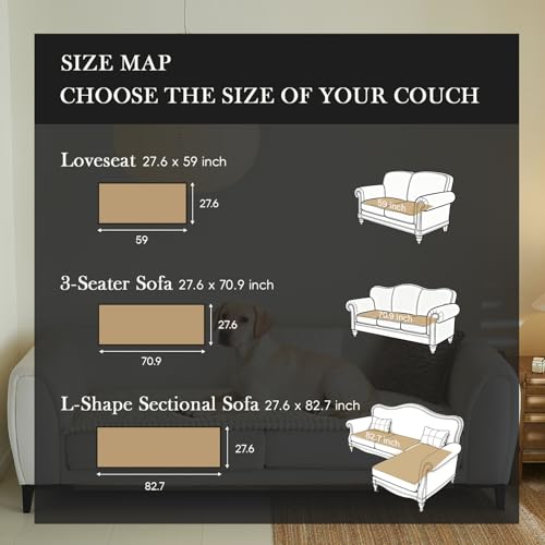 Couch Covers for 3 Cushion Couch Sofa Pet Friendly,Non-Slip Sofa Cover Washable - color: Rg-white, size: 27.6" x 59"