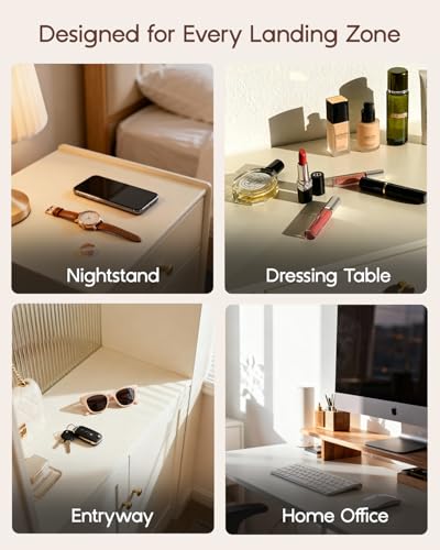 VLANDO Valet Tray Organizer, PU Leather Catchall Tray for Office | Warm PU leather desk tray for office, entryway and nightstand storage, keeping keys, phone, wallet and coins tidy - color: Toffee, size: 11'' x 11'' x 0.2''