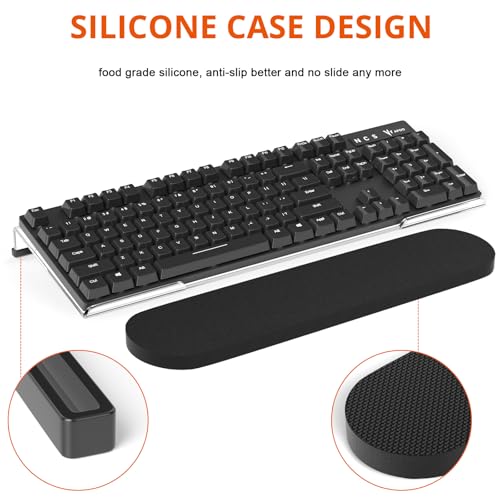 Richboom Ergonomic Computer Keyboard Stand - Tilt PC Keyboard Stand Riser for Easy Typing, Acrylic Keyboard Tray Holder for Office Desk, Home, School, with Silicone Anti-Slip Case, Clear - color: Clear + Black Case