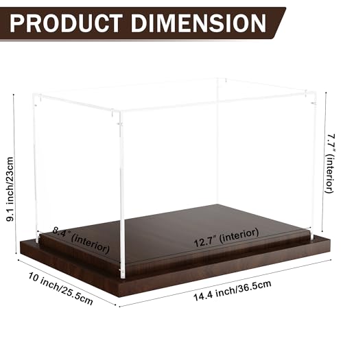 VGMiu Boxing Glove Display Case with Wood Base, Clear Acrylic Display Case Box for Boxing Glove, Baseball Mitt, Sports Collectibles, Memorabilia Displays, Gift for Boxing Fans - size: Boxing Glove Case