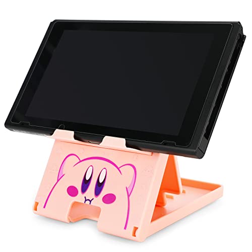 Tscope Cute Switch Stand, Compact Foldable Multi-Angle Adjustable Playstand Bracket, Portable Desktop Holder for Nintendo Switch/Switch 2 / Lite/OLED (Pink) - color: Pink