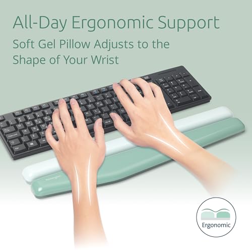 Kensington Duo Gel Mountain Wrist Rest for Keyboard, Wrist Pad for Full Size Keyboard, Ergonomic Wrist Pad for Computer, Non-Skid Computer Pad with Wrist Support, Green K62678WW, 17.7" x 4.1"x 0.8” - color: Green, style: Mountain Keyboard Wrist Rest