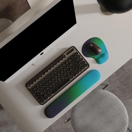 Office Mousepad with Gel Wrist Support - Ergonomic Gaming Desktop Mouse Pad Wrist Rest - Design Gamepad Mat Rubber Base for Laptop Computer -Silicone Non-Slip Special-Textured Surface (12AuroraB) - color: 12AuroraB