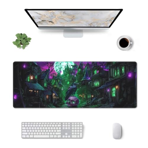 Halloween Mouse Pad Extended Large Gaming Mouse Pad XL Stitched Edges for Gamer Home Office 31.5 X 11.8 Inch - color: Halloween
