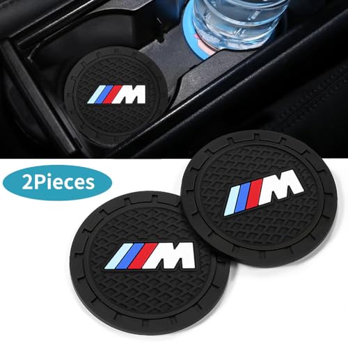 2PCS Car Cup Holder Coasters,Non-Slip Car Coasters for BMW M M2 M4 M5 M6 M8 X1 X2 X3 X5 X6 M135i M240i Z4 328i X7 Drink Holder Compatible with,Vehicle Inner Accessories for Cup Insert Mat,Silicone - color: Bd-bmm