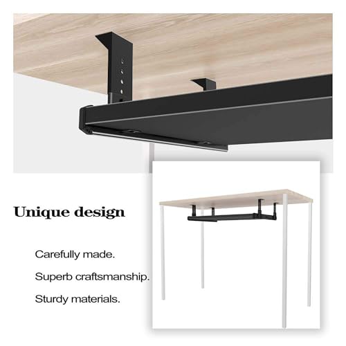 FRMSAET Heavy Duty 12/14/16/18 inches Thickness Steel Construction Ball Bearing Keyboard Slides Keyboard Drawer Slides Tray Accessories Cabinet Furniture Hardware Rails (14 inches, Black) - color: Black, size: 14 Inch