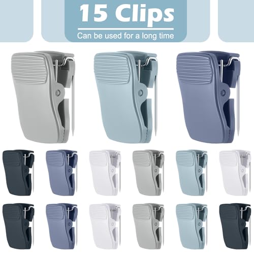 Chiisong Cubicle Clips Fabric Panel Cubicle Accessories Fabric Partition Panel Messages Hooks Office Photos Wall Clips for Notes Memos(Blue,15 Pcs) - color: Blue