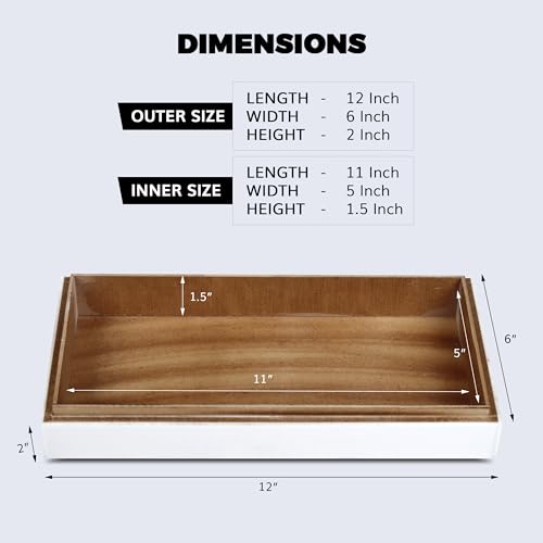 Handicrafts Home Black and White Decorative Storage Box with Lid–Large Coffee Table Storage Box, Handmade Resin Inlay Wooden Box, Remote Control Organizer, Keepsake Box, Home Decor Storage Box-12x6x2 - color: KEPT-DAPPER-GENT, size: 12 x 6 x 2 Inches