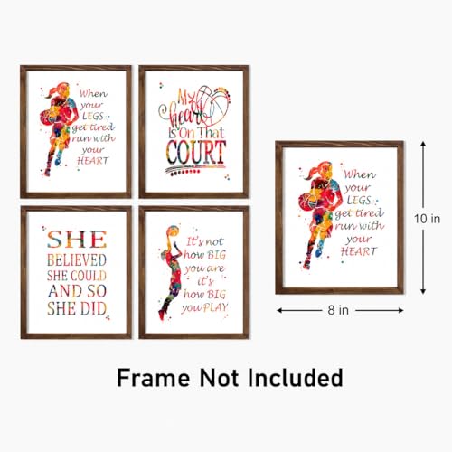 Watercolor Basketball Player Girl Athlete Illustration Art Print Set for Girl's Bedroom Motivation, Playroom Energy Boost, Locker Team Spirit, Young Hoopster Surprises, Aspiring Guard Tokens, Team Leader Honors, Coach Appreciation Gifts, Birthday Slam Dun
