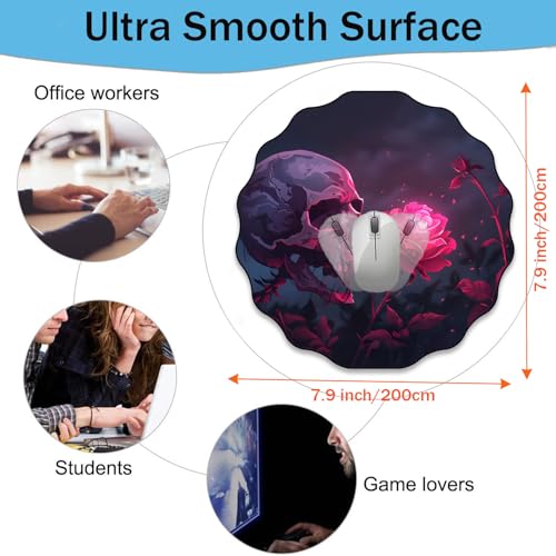 Pen Holder and Anti-Slip Mouse Pad Combination, Makeup Brush Storage Box, Tableware Storage Box, Suitable for Office and Home - Rose Skull - color: Rose Skull