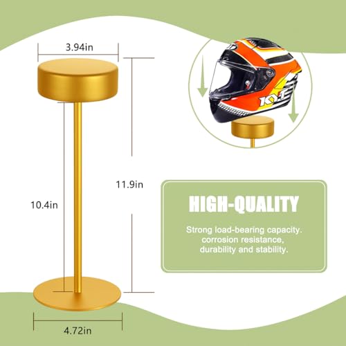 exquis Metal Hat Stand for Desk or Shelf, Hat Display Holder for Caps, Fedoras & Cowboy Hats, Stable Desktop Hat Rack, Golden (2 Pack)