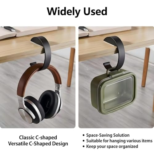 2 PCS Purse Hanger for Table, C Shape Handbag Hook for Desk | Heavy Duty Alloy Purse Holder Clip, Non-Slip Portable Bag Hook for Office, Restaurant, Cafe Use