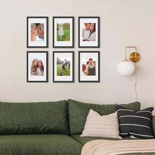 upsimples 8x12 Picture Frame, Display Pictures 6x8 with Mat or 8x12 Without, Wall Hanging Photo Frames, Black, 1 Pack - color: Black, size: 8x12