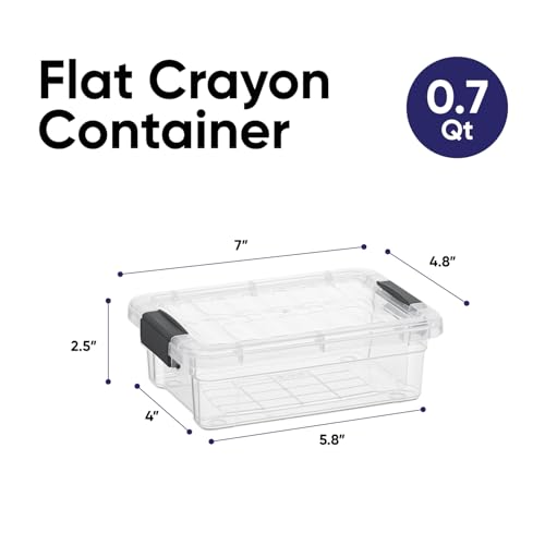 Superio Mini Storage Container Plastic Crayon Box Art Supplies and Sewing Case Stackable Clear Small Organizer for Beads, Stationery, Chalk, and Food, 0.7 Quart, 3 Pack - size: 0.7 Quarts, style: 3 Pack