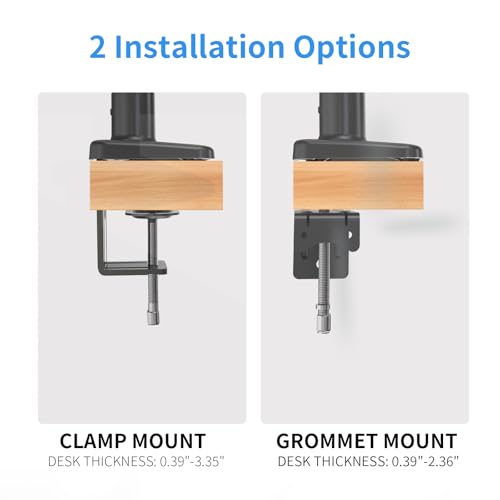 Single Monitor Stand for 13 to 32 inch Screens, Gas Spring Monitor Arm with Swivel, Tilt, Rotation, Height Adjustable, Desk Mount with C-Clamp and Grommet Base, Holds 4.4 to 19.8lbs Screen, Black - size: Non-RGB Single Arm Black
