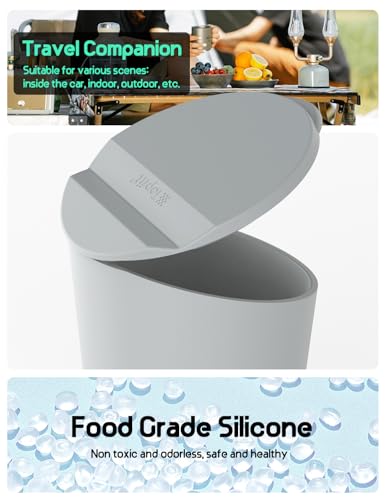 BMZX Car Trash Can with Lid - Small Car Cup Holder Trash Bin, Fits Auto, Home, Office - Grey 1 Pack - color: Grey