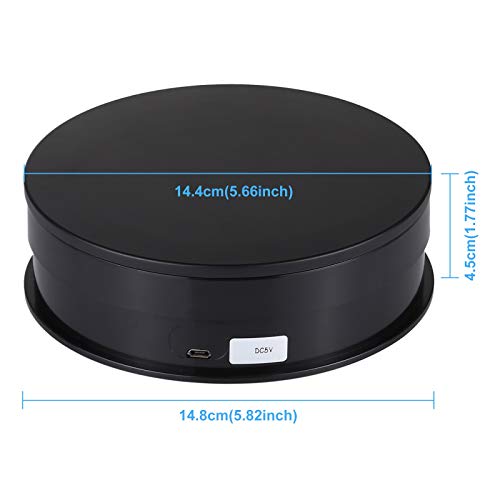 PULUZ 360 Degree Photography Turntable Rotating Display Stand, 5.7in(15cm) Diameter 360 Degree Turntable Display Stand for Photography Video Shooting Props Jewelry, Max Load 33Lb (Black) - size: 5.7inch/Black