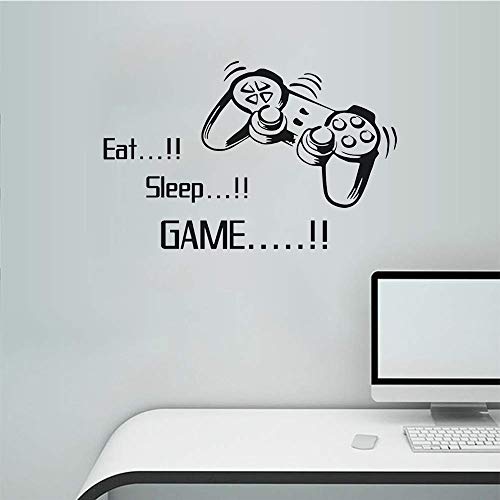 SITAKE Game Room Decor, “EAT Sleep Game Repeat” Boys Room Decorations for Bedroom, Kids Wall Decor and Wall Stickers for Playroom, 22.0 × 22.0 Inch (Style 1)