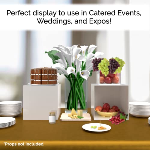 Marketing Holders 12” White Acrylic Display Box with One Open Side No Lid Versatile Square White Merchandise Storage Bin or Retail Product Riser No Assembly - color: 12" White
