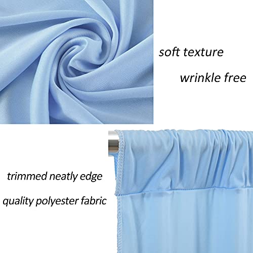 AK TRADING CO. 10 feet x 8 feet IFR Polyester Backdrop Drapes Curtains Panels with Rod Pockets - Wedding Ceremony Party Home Window Decorations - Light Blue - color: Light Blue