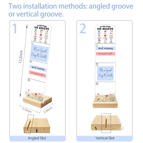 Sticky Note Holder Acrylic Monitor Memo Board Desk Organizers and Accessories Desk Decor Post It Note Holder with 200Pcs Sticky Notes Office Classroom Desk Sign - color: Believe