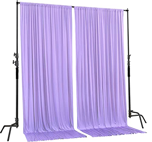 AK TRADING CO. 10 feet x 8 feet IFR Polyester Backdrop Drapes Curtains Panels with Rod Pockets - Wedding Ceremony Party Home Window Decorations - Lavender - color: Lavender