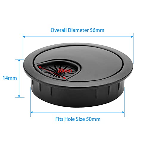 4 Pack 2 Inch Metal Desk Grommet for Wire Organizer, Black - color: Black-4Pack