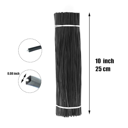 1000 pcs 10 inch Black Cable Twist Ties Plastic Twist Ties with Rugged Metal Innercores Reusable Fastening Cable Cord Wire Ties - size: 10 inch-Black
