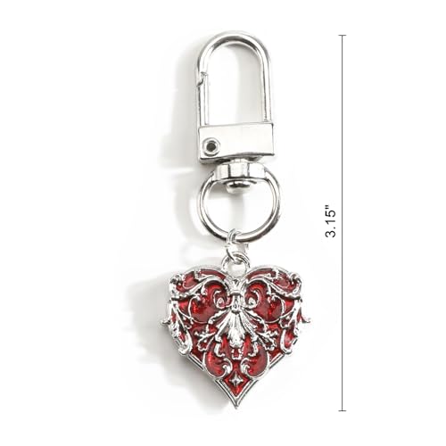 Poker Suit Keychain Club Spade Diamond and Heart Keycharms for Women Unique Game Keyring - color: Hearts