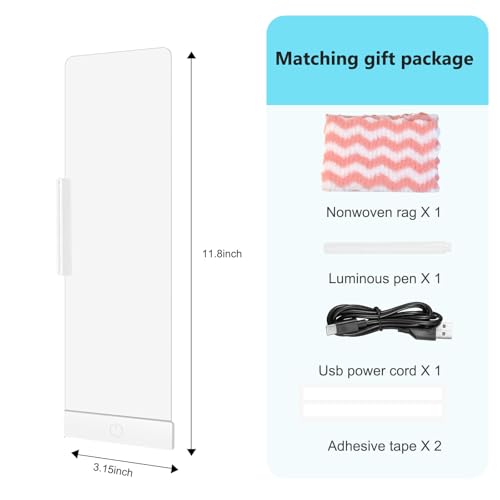 LED Memo Board with Sticky Note Holder, Office Supplies, Monitor Memo Board, Clear Acrylic Computer Monitor Organizer, Work from Home Essentials, Multifunction Workspace Accessories (White-L) - color: White-l