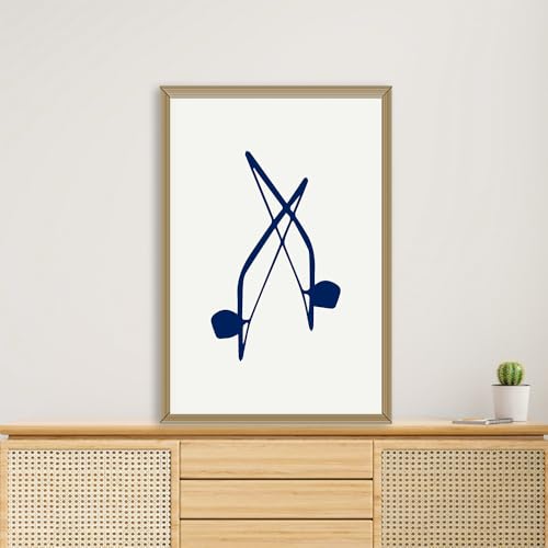 (unframed) Wall Art Print Of Berimbau, Capoeira, Brail, Instrument, Marcial Arts 2 - Eco-friendly Poster, Custom Decor For Home, Office, Bedroom, Bath Room, Living Room, (10x8 IN) - 102238AB - color: NAVY BLUE, size: 8x10 Inch