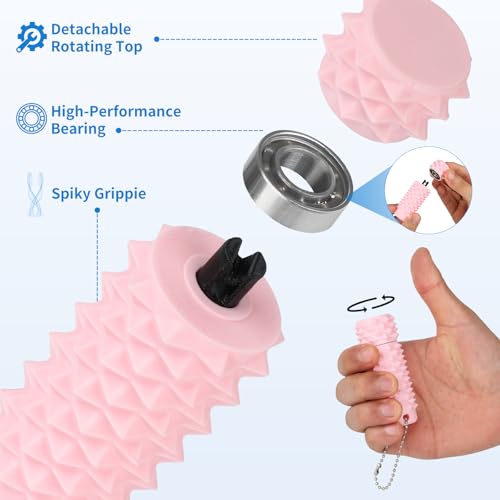 Little Ouchies Pain Stim Fidget Toy, 3D Printed Pocket Spiky Keychain with Clicker Button Spinner Sensory Toys for Anxiety Focus & Stress Reduction Novelty Gifts(F2) - color: F2