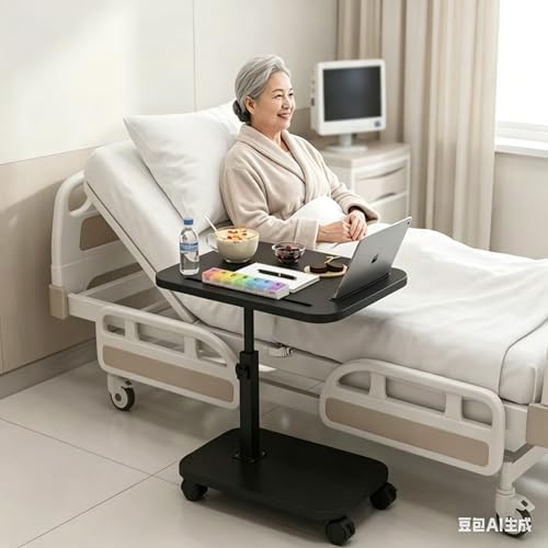 C Table End Table Adjustable Height, 360°Swivel TV Tray Table Couch Tables C Shaped Side Tables Living Room and Bedroom for Sofa, Bed,Chair (Black) - color: Black