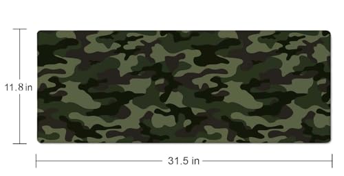 Camouflage Desk Mat Green Mouse Pad Large Gaming Mousepad XL 31.5''X 11.8'' Deskpad Cute Desk Accessories - color: Green Camouflage
