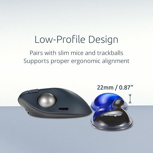 Kensington Slim Duo Gel Mouse Wrist Rest Support Cushion for Low Profile Mice & Trackballs, Ergonomic Mouse Wrist Support for Pain Relief, Comfortable Non-Skid Gel, Blue 7.56" x 2.83" x 0.87" K62439NA - color: Blue, style: Mouse Wrist Rest