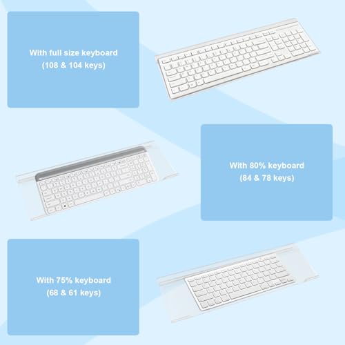 16.9 in Computer Acrylic Keyboard Stand for Desktop, Ergonomic Clear Gel Wrist Rest for Keyboard and Mouse,Laptop,Typing - color: 3pcs Purple Keyboard Riser With Wrist Rest