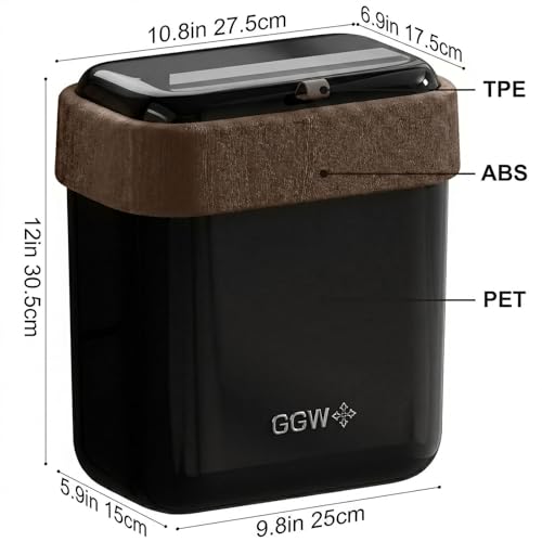 Large 3.9 Compost Bin Kitchen with Lid, Under Cabinet Waste Bin for Kitchen Cupboard, Reusable Waste Container for Office, Bathroom, Bedroom, Black - color: Black