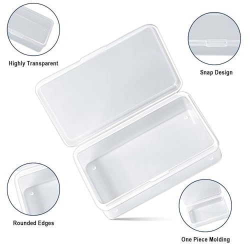 Blank Card Case, 6 Pack Clear Plastic Card Deck Box, Snaps Closed - Storage Box for Base Ball Trading Cards, Business Cards & More - color: 6 PCS Clear