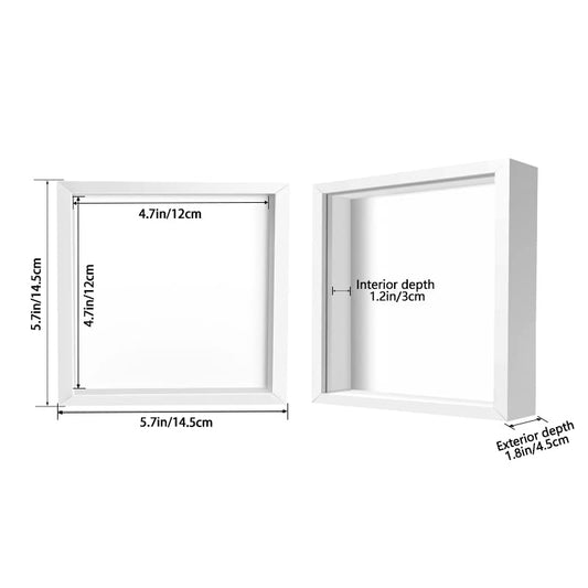 5x5 White Small Shadow Box Frame Display Case , Display Case Box for Memorabilia, Medal, Wedding Memories, Crafts, Tickets and Photos (6packs-White, 5x5) - color: 6packs-white, size: 5x5