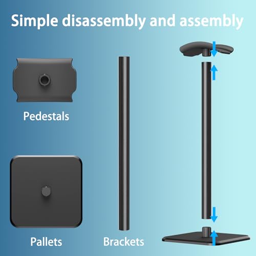 Headphone Stand - Headset Stand with Aluminum Hanger, Headphone Holder for AirPods Max, Sony, Bose, Beats and More (Black) - color: Black