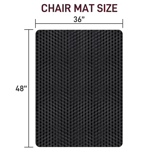 Winado Office Chair Mat, 36 x 48 in, Black 3D Geometric Low Pile Carpet Mat | 3D textured black mat protects low-pile carpet from chair wear; studded backing helps grip for office and gaming chairs - size: 36"x48"(for low-pile carpet)