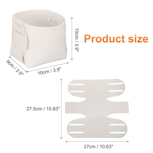 uxcell Valet Tray Organizer, PU Leather Desktop Storage Organizer Box Tray Entryway Table Bedside Nightstand Catchall Vanity Tray for Jewelry Key Coin Watch Wallet (White) - color: White