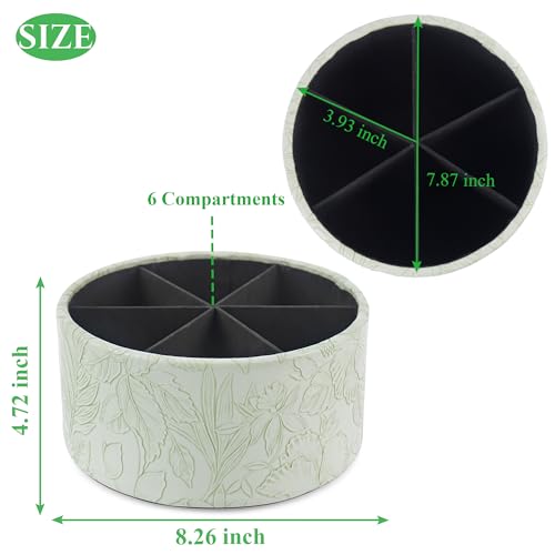 Remote Control Holder, 360°Spinning PU Leather Desk TV Remote Caddy,Desk Storage Box Room Accessories for Controller, Media,Mail,Calculator, Mobile Phone,Pencil(1-Carved Green1) - color: 1-Big Carved Green1