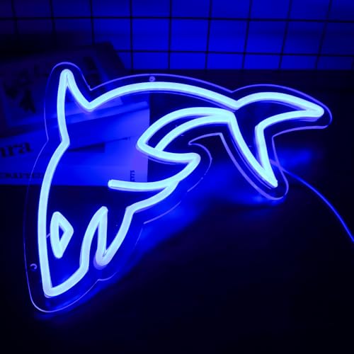 Shark Neon Signs for Wall Decor,Led Neon Light for Live Room, Bedroom, Christmas Birthday Party Gift - style: shark
