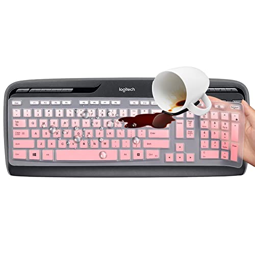 Keyboard Cover for Logitech MK320 YR002/Y-R0009 & K330 MK335 Wireless Ultra Thin Silicone Keyboard Protector Skin MK320 K330 MK335 Accessories-Ombrepink - color: Ombrepink