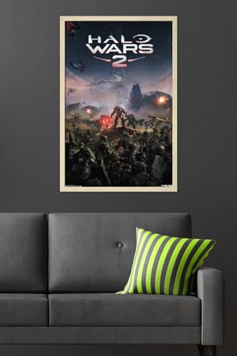 Halo: Halo Wars 2 - Key Art Wall Poster, 34L" x 22.4W", Blonde Framed Version - color: Blonde Framed Version, size: 34"L x 22.4"W