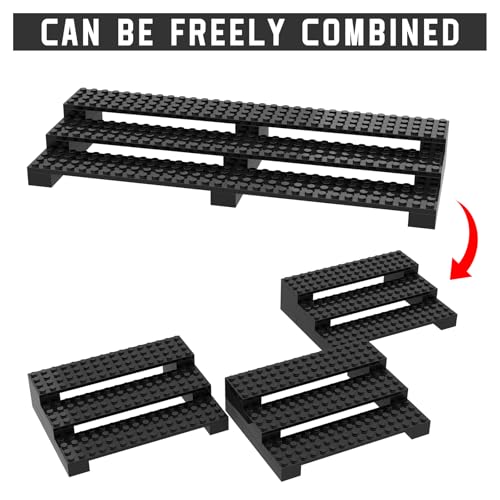 2 Pack Brick Minifigure Display Stand - 3-Tier Display Case for Lego Mini Figures - Holds 66 Figures - Black Stylish Organizer for Collectors | Great Gift for Minifigure Lovers - size: 2 Pack 3-Tier