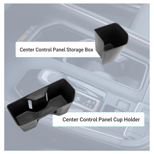 Center Console Cup Holder Compatible with 2024-2026 Toyota Grand Highlander Interior Accessories, Silicone Gear Shift Panel Storage Box and Double Cup Holder - size: Cup Holder 2PC